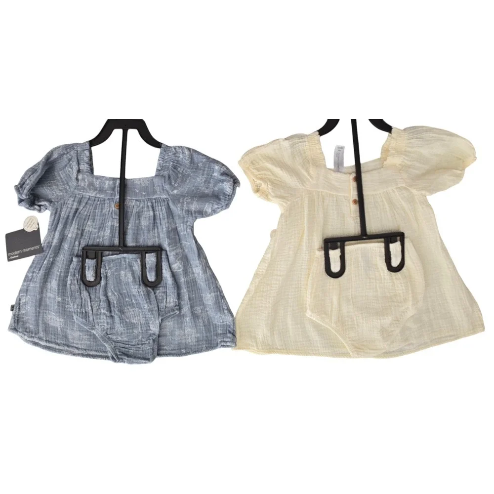 Modern Moments Girls Dress and Diaper Cover Cotton Gauze Lot of 2 Size 6-9months